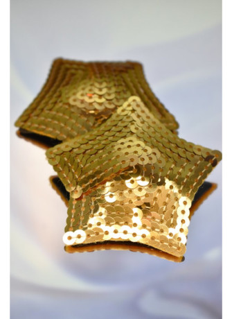 Paire de cache tétons adhésifs étoile pailletée sequin doré - NP-2016